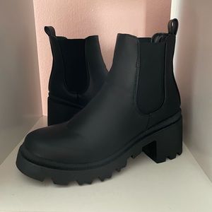Faux Leather Chelsea Boots